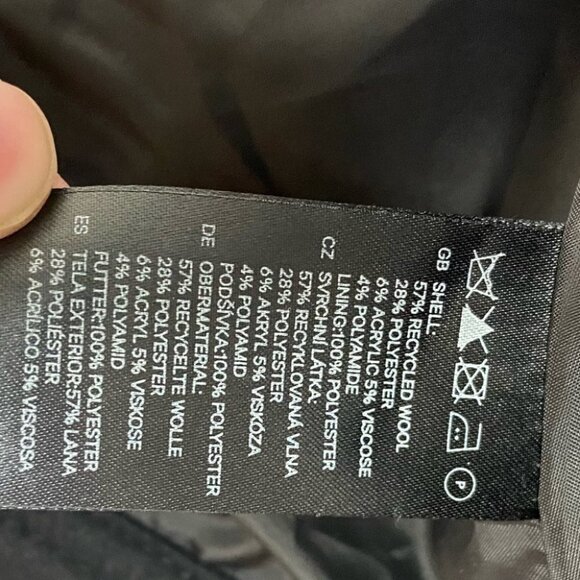 H&M Lana Del Ray Black Moto Biker Jacket Zipper Size 4 Zipper Cuffs Thick Fabric - Picture 11 of 13